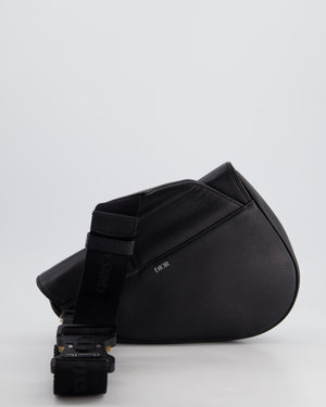 Dior Menswear Black Saddle Bag with Silver Hardware