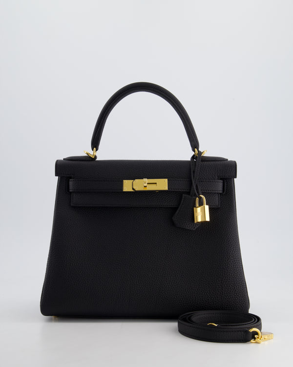 Hermès Kelly 28cm Retourne Bag in Black Togo Leather with Gold Hardware