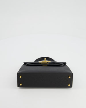 Hermès Mini Kelly II 20cm in Black Epsom Leather with Gold Hardware