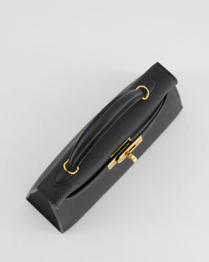 Hermès Mini Kelly II 20cm in Black Epsom Leather with Gold Hardware