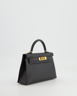 Hermès Mini Kelly II 20cm in Black Epsom Leather with Gold Hardware