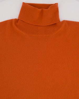 Brunello Cucinelli Orange High-Neck Long Sleeve Jumper Size IT 48 (UK 38)