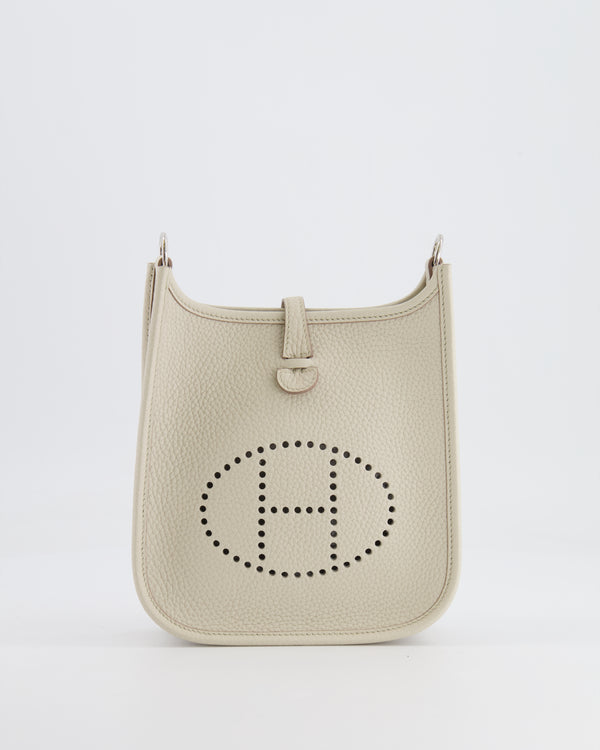 Hermès Mini Evelyne Bag in Beton Clemence Leather with Palladium Hardware