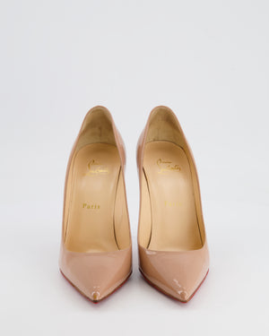 Christian Beige Patent Leather Pointed Heeled Pumps Size EU 39