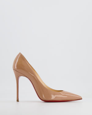 Christian Beige Patent Leather Pointed Heeled Pumps Size EU 39