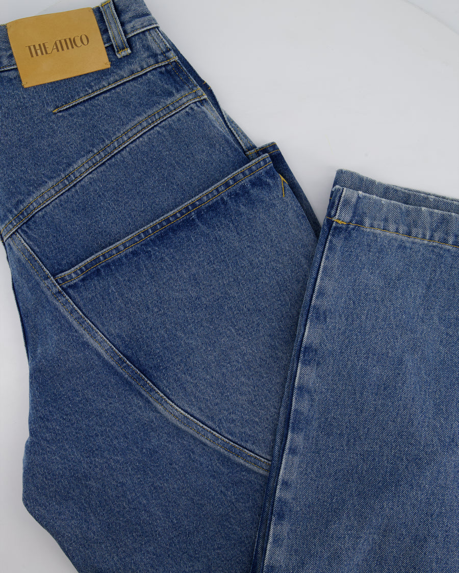 The Attico Blue Denim Over-Sized Jeans with Pocket Detail Size 26