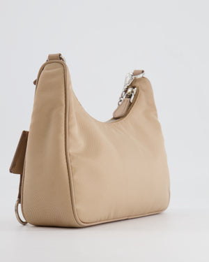 Prada Beige Re-Edition 2005 Nylon Bag with Silver Hardware RRP £1,470