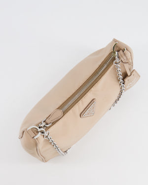 Prada Beige Re-Edition 2005 Nylon Bag with Silver Hardware RRP £1,470