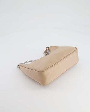 Prada Beige Re-Edition 2005 Nylon Bag with Silver Hardware RRP £1,470