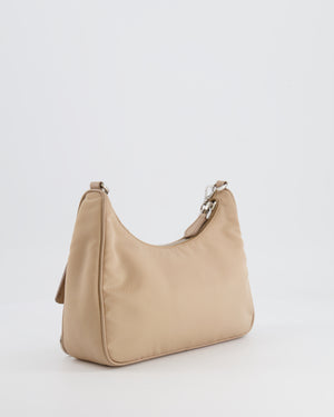 Prada Beige Re-Edition 2005 Nylon Bag with Silver Hardware RRP £1,470