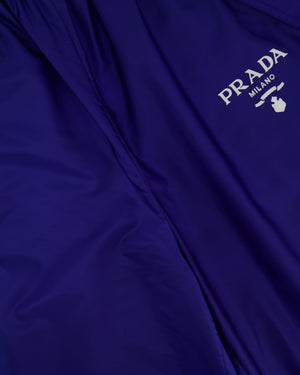 Prada Blue Re-Nylon Track Pants with Stitched Logo Detail Size IT 38 (UK 6)