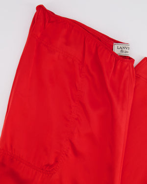 Lanvin Red Silk Shirt and Trousers Set FR 38/40 (UK 10/12)