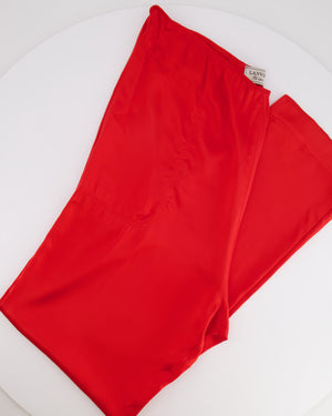 Lanvin Red Silk Shirt and Trousers Set FR 38/40 (UK 10/12)