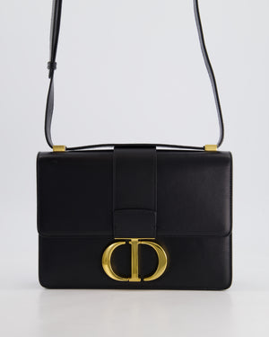 Christian Dior Black 30 Montaigne Medium Flap Bag in Calfskin Leather with Gold Hardware RRP £3000