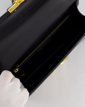 Christian Dior Black 30 Montaigne Medium Flap Bag in Calfskin Leather with Gold Hardware RRP £3000