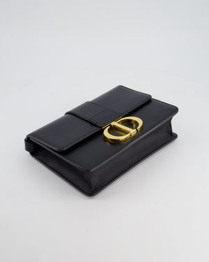 Christian Dior Black 30 Montaigne Medium Flap Bag in Calfskin Leather with Gold Hardware RRP £3000