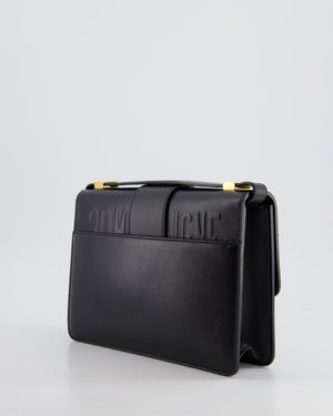 Christian Dior Black 30 Montaigne Medium Flap Bag in Calfskin Leather with Gold Hardware RRP £3000