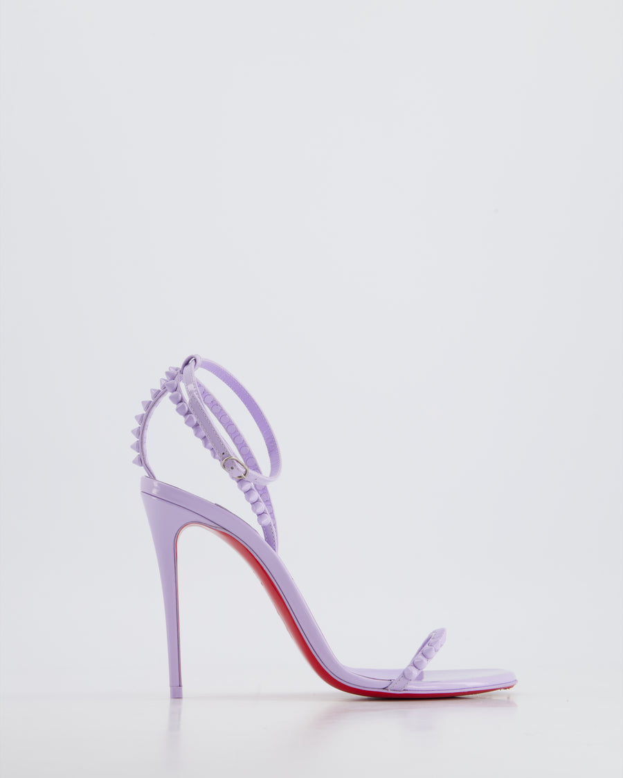 Christian Louboutin So Me Patent Leather Sandals in Lilac With Stud Detail Size EU 36.5