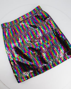 Dolce & Gabbana Multi-Colour Sequin Mini Skirt Size XS (UK 4-6)