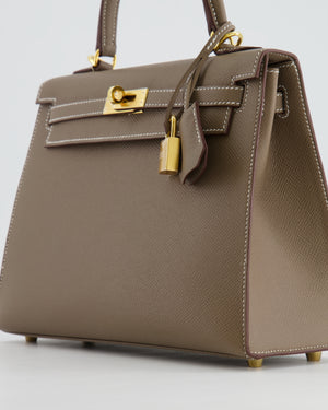 Hermès Kelly Sellier 25cm Bag in Etoupe Epsom Leather Gold Hardware