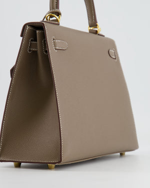 Hermès Kelly Sellier 25cm Bag in Etoupe Epsom Leather Gold Hardware