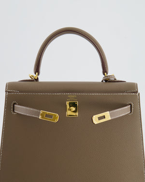 Hermès Kelly Sellier 25cm Bag in Etoupe Epsom Leather Gold Hardware