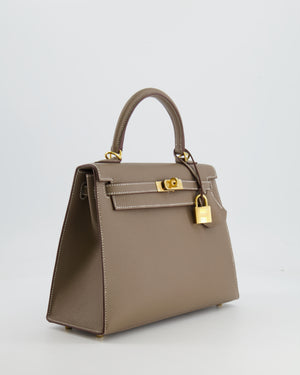 Hermès Kelly Sellier 25cm Bag in Etoupe Epsom Leather Gold Hardware