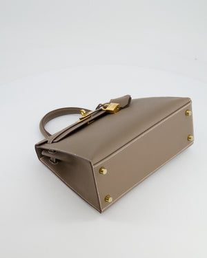 Hermès Kelly Sellier 25cm Bag in Etoupe Epsom Leather Gold Hardware