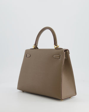 Hermès Kelly Sellier 25cm Bag in Etoupe Epsom Leather Gold Hardware