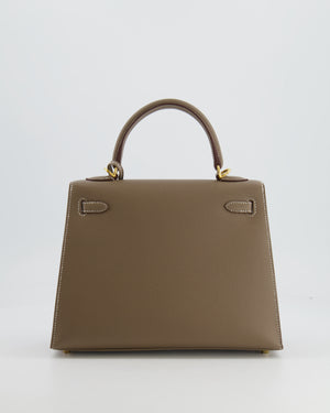 Hermès Kelly Sellier 25cm Bag in Etoupe Epsom Leather Gold Hardware