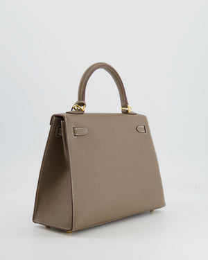 Hermès Kelly Sellier 25cm Bag in Etoupe Epsom Leather Gold Hardware