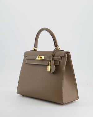 Hermès Kelly Sellier 25cm Bag in Etoupe Epsom Leather Gold Hardware