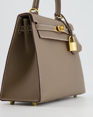 Hermès Kelly Sellier 25cm Bag in Etoupe Epsom Leather Gold Hardware