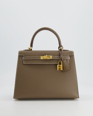 Hermès Kelly Sellier 25cm Bag in Etoupe Epsom Leather Gold Hardware