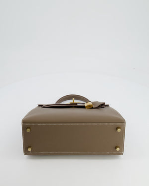 Hermès Kelly Sellier 25cm Bag in Etoupe Epsom Leather Gold Hardware