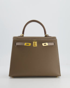 Hermès Kelly Sellier 25cm Bag in Etoupe Epsom Leather Gold Hardware