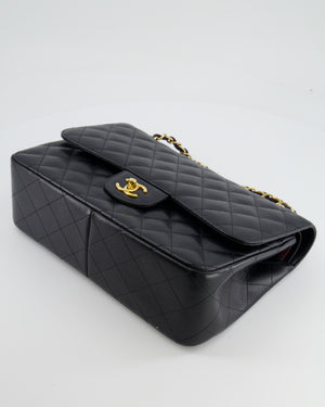 Chanel Black Jumbo Classic Double Flap Bag in Caviar Leather with Gold Hardware