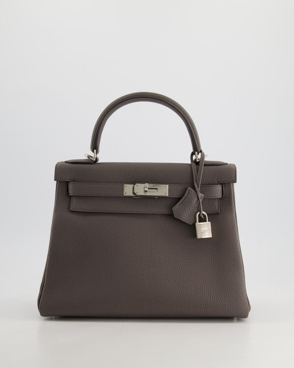 Hermès Kelly 28cm Retourne Bag in Gris Etain Togo Leather with Palladium Hardware