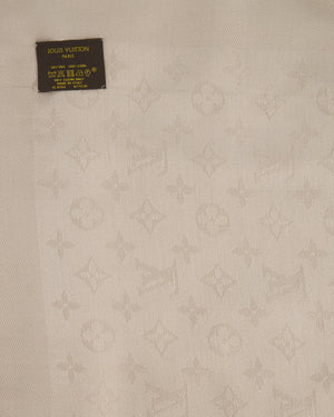 Louis Vuitton Grey Silk Blend Monogram Scarf