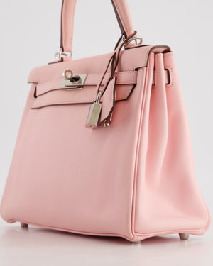 Hermès Kelly Bag 25cm Retourne in Rose Sakura Swift Leather with Palladium Hardware