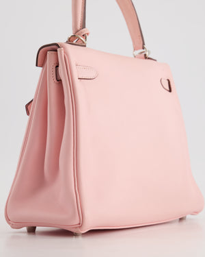 Hermès Kelly Bag 25cm Retourne in Rose Sakura Swift Leather with Palladium Hardware