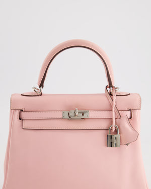 Hermès Kelly Bag 25cm Retourne in Rose Sakura Swift Leather with Palladium Hardware