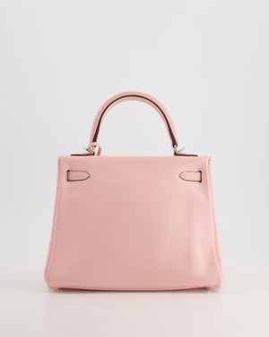 Hermès Kelly Bag 25cm Retourne in Rose Sakura Swift Leather with Palladium Hardware