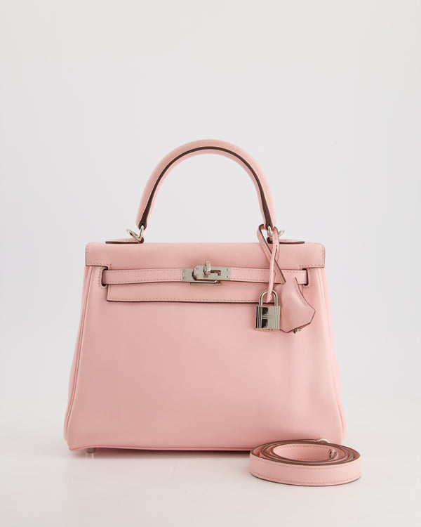 Hermès Kelly Bag 25cm Retourne in Rose Sakura Swift Leather with Palladium Hardware