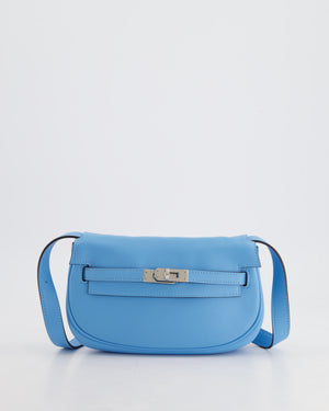 *RARE* Hermès Kelly Move Bag in Bleu Du Nord Swift Leather with Palladium Hardware