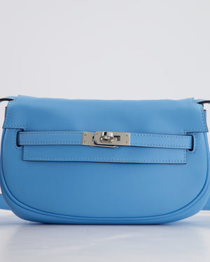 *RARE* Hermès Kelly Move Bag in Bleu Du Nord Swift Leather with Palladium Hardware