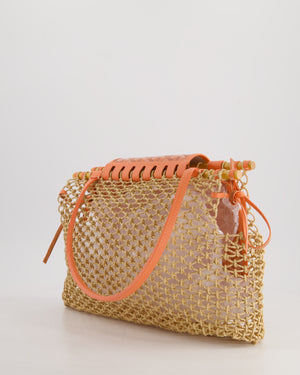 *SUPER RARE* Goyard Tan and Orange Raffia and Canvas Aligre Bag with Leather Trim