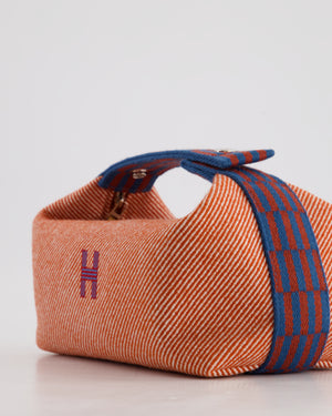 Hermès Small Bride-a-Brac Case in Tomette Canvas with Palladium Hardware