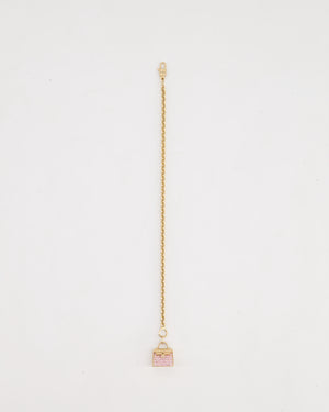 Hermès Rose Gold Pink Diamond Amulette Kelly Pendant Bracelet