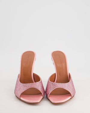 Amina Muaddi Pink Embellished Caroline Mules Size EU 40 RRP £695